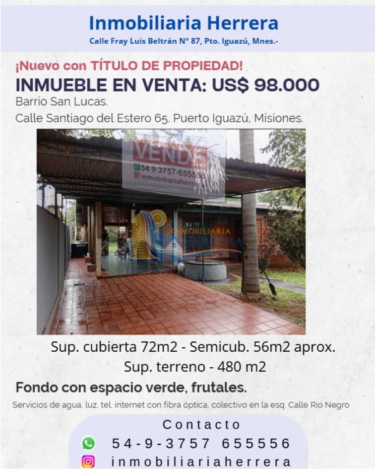 Venta Inmueble con casa